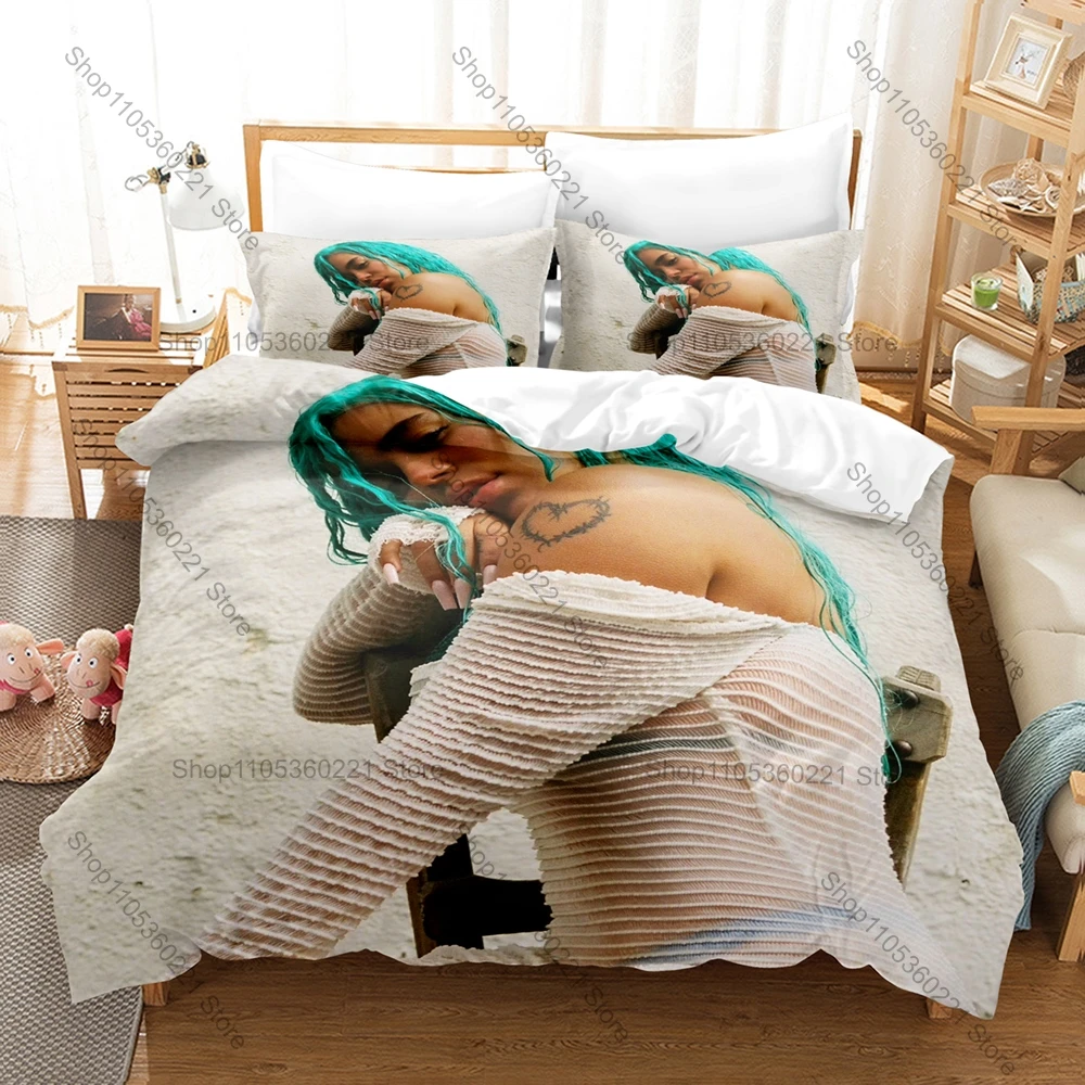 Colombian Reggaeton Icon Karol G Mañana Será Bonito Pink Angel Bichota Album Collage Bedding Set 1 Duvet Cover + 2 Pillowcases