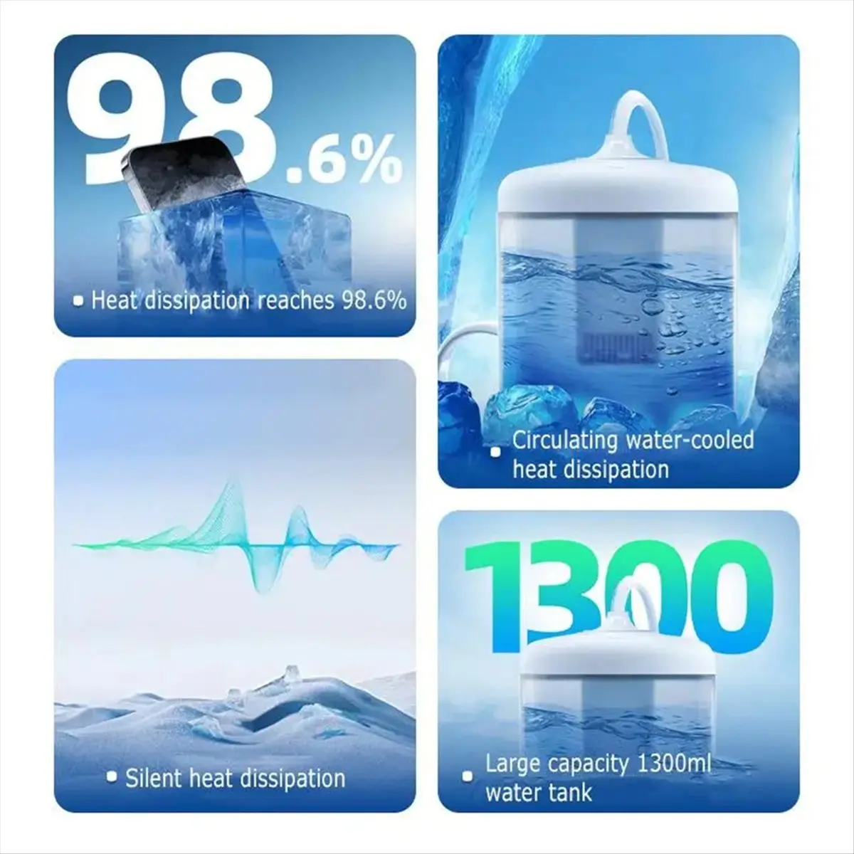 الهاتف المحمول المبرد بالماء المبرد لعبة الشفط الصامت البث المباشر السائل برودة بالوعة الحرارة التحكم في درجة حرارة الجليد #3