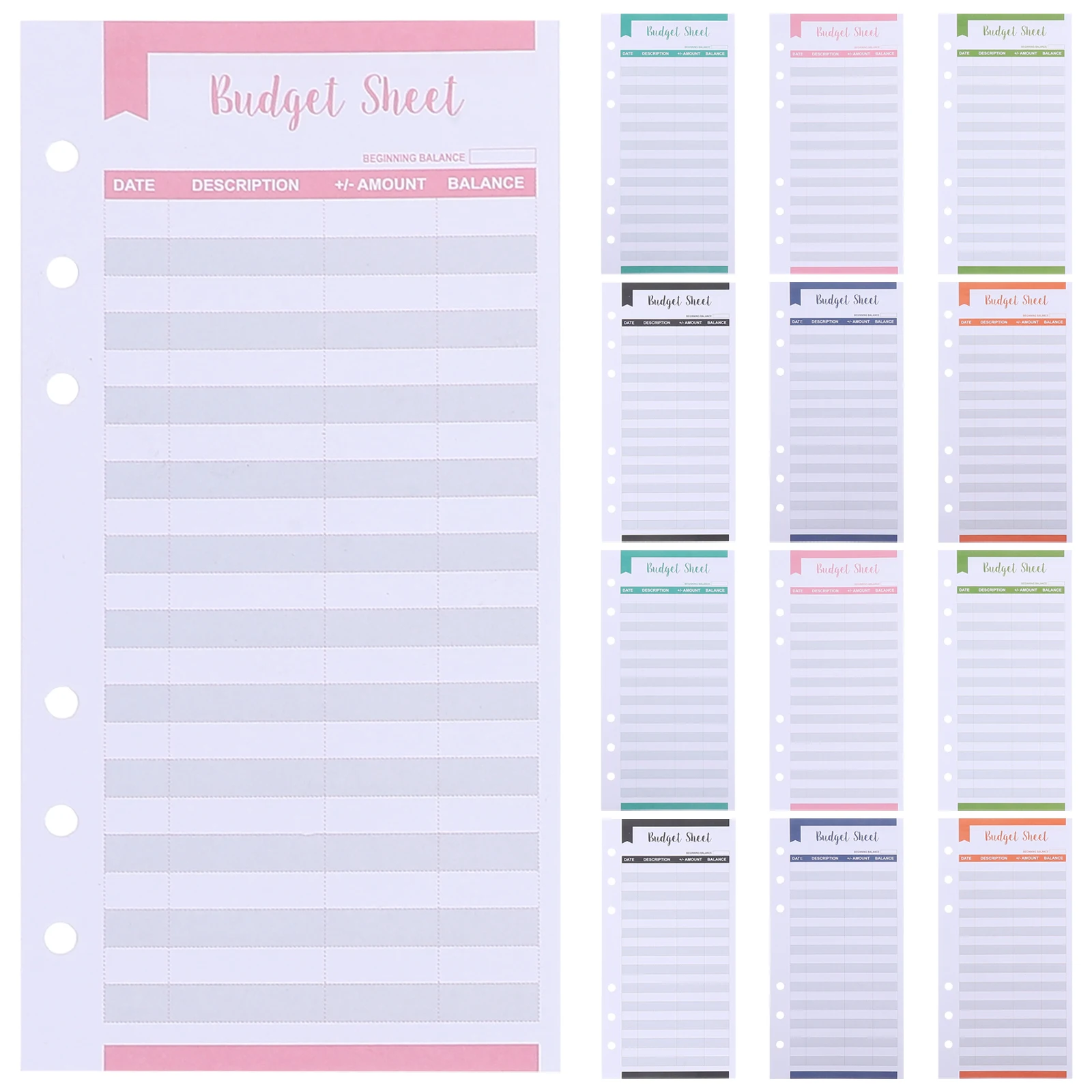 

40 Pcs Double Offset Paper Budget Cards Expense Tracker Portable Planner for Personal Finance Management Notebook