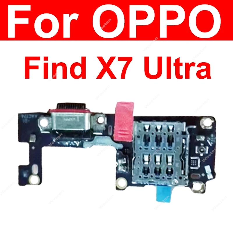 For OPPO Find X7 Ultra SIM Card Tray Board SIM Slot Holder Socket Board Flex Cable Connector Parts