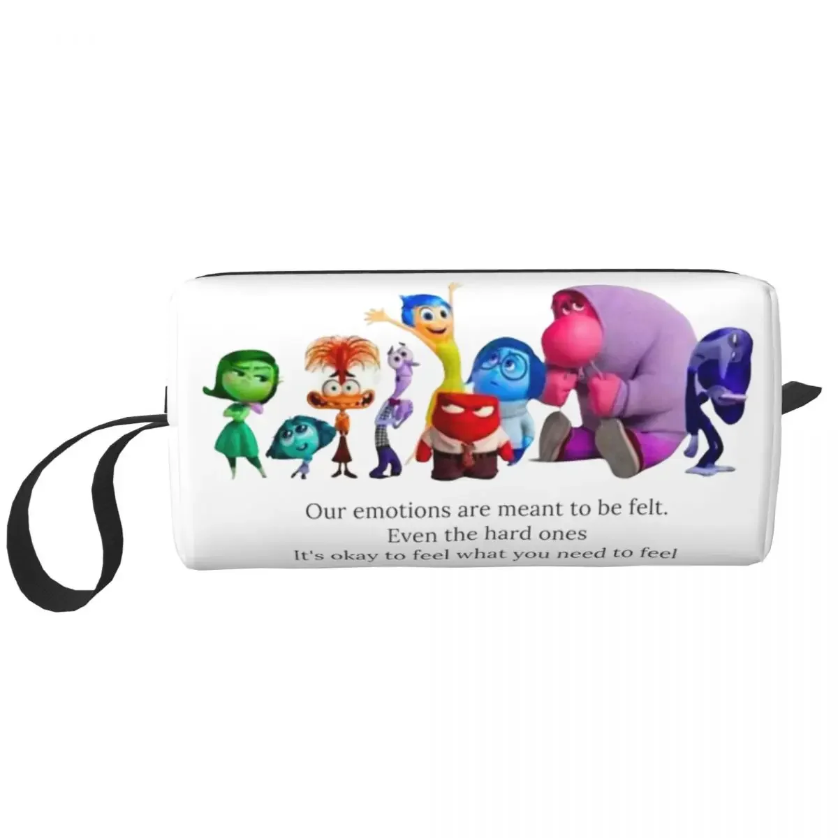 Inside Out Emotion Anxiety Anger Makeup Bag Pouch Zipper Cartoon Cosmetic Bag Travel Toiletry Small Makeup Pouch Storage Bag Men