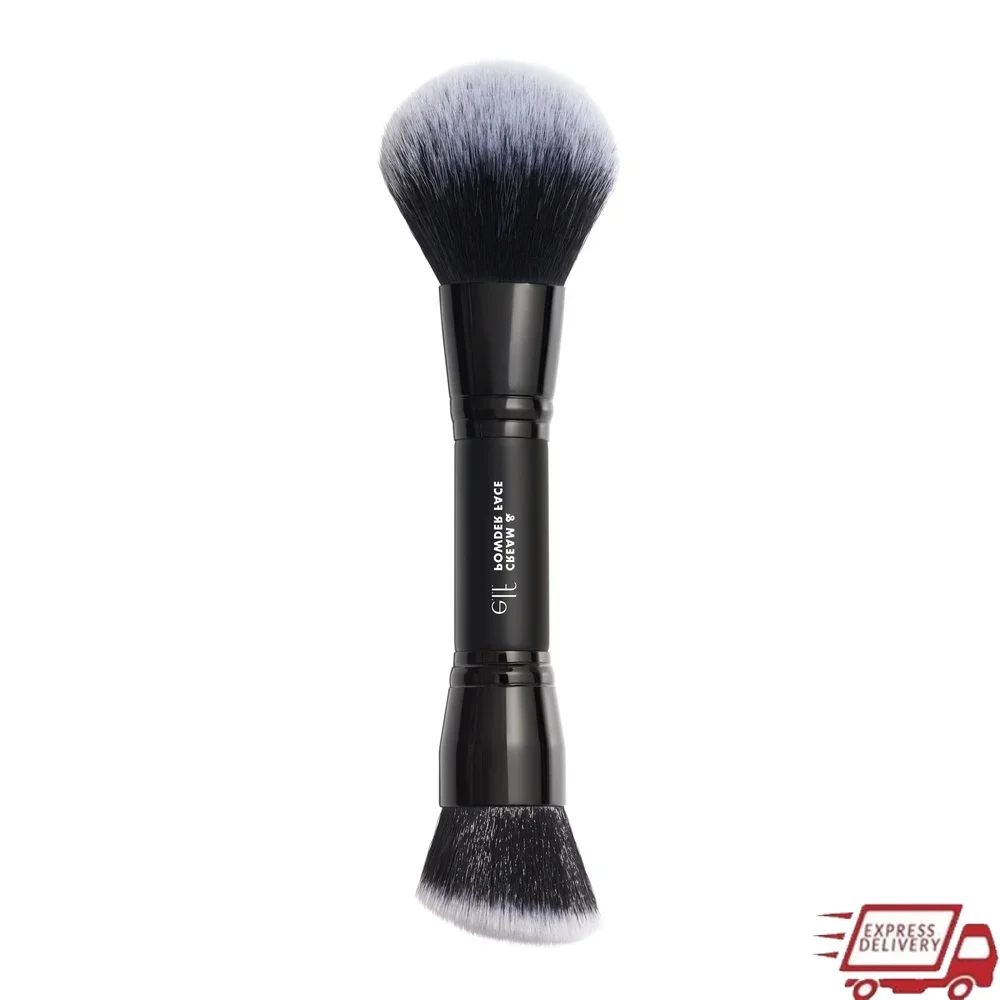 

Кисть для лица 2 в 1, крем и пудра для растушевки макияжа, рассеивающая веганская синтетическая щетина без жестокости, двухсторонняя кисть для полировки