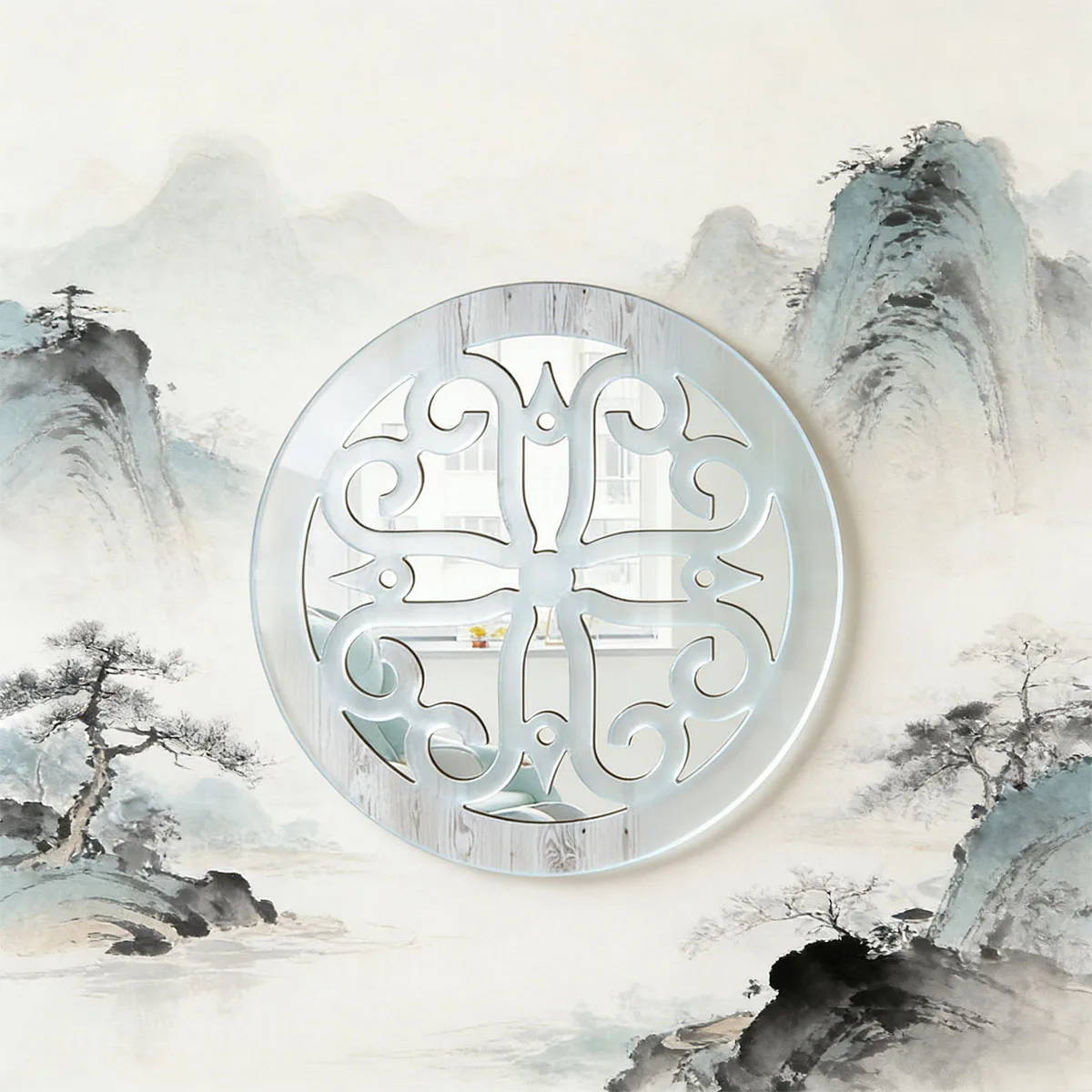 

Rustic Living Room Window Frame Wall Mirror Farmhouse Bedroom Window Mirror Hanging Wall Decor for Hallway Home Decoration