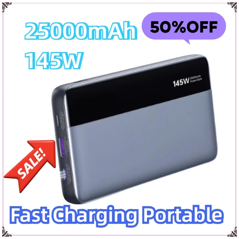 

145W 25000mAh Power Bank PD Fast Charging Portable With External Battery For Macbook Pro/Air Iphone Series and More Pro