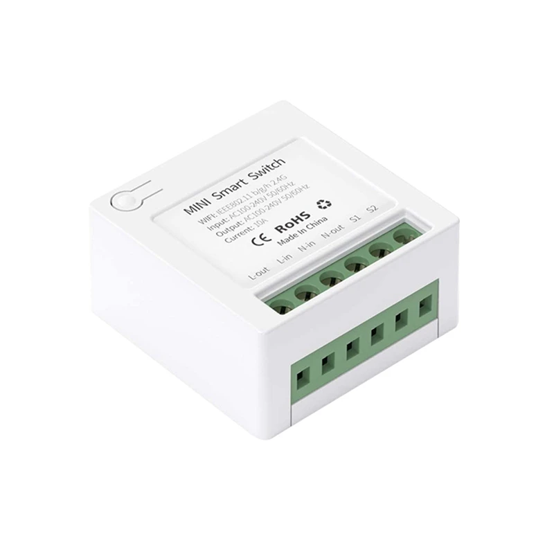 Mini Smart Switch Breaker Wireless Switches 10A Compatible With Tuya Alexa For Smart Home Automation