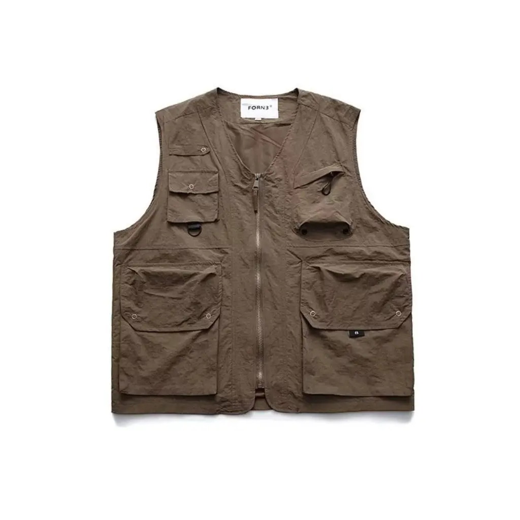 

Retro Japanese Workwear Vest for Boys And Girls Loose Fit Multi-Pocket Outdoor Functional Ameikaji Camping Tactical Vest