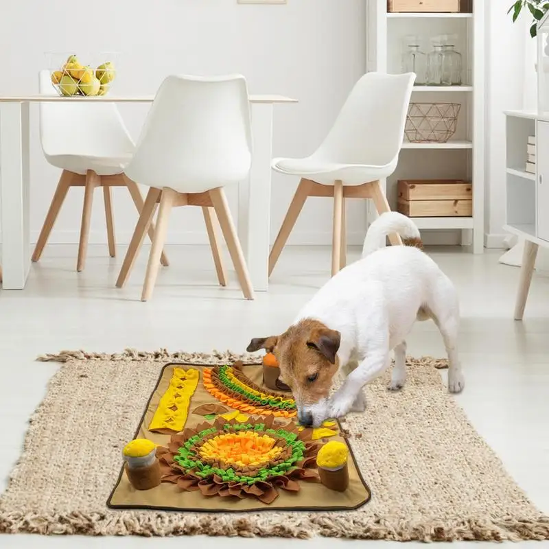 

Dog Sunflower Design Snuffle Interactive Dog Toys Fun Crinkly Plush Dog Enrichment Toys Mental Stimulation Dog Food Mat