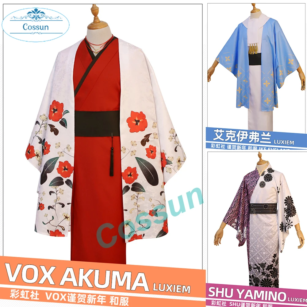 

Vtuber Luxiem Ike Eveland Vox Akuma Shu Yamino Cosplay Costumes New Year Kimono Fancy Party Suit Halloween Carnival Uniforms