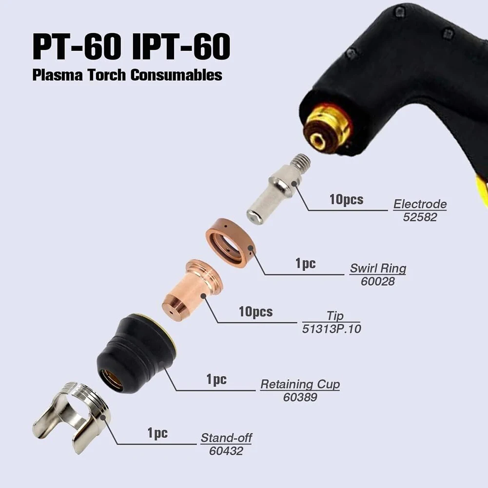 Tested to Strict Quality Control Standards IPT60 PT60 IPT40 PT40 Plasma Cutting Torch Tips Electrode Shield Cap