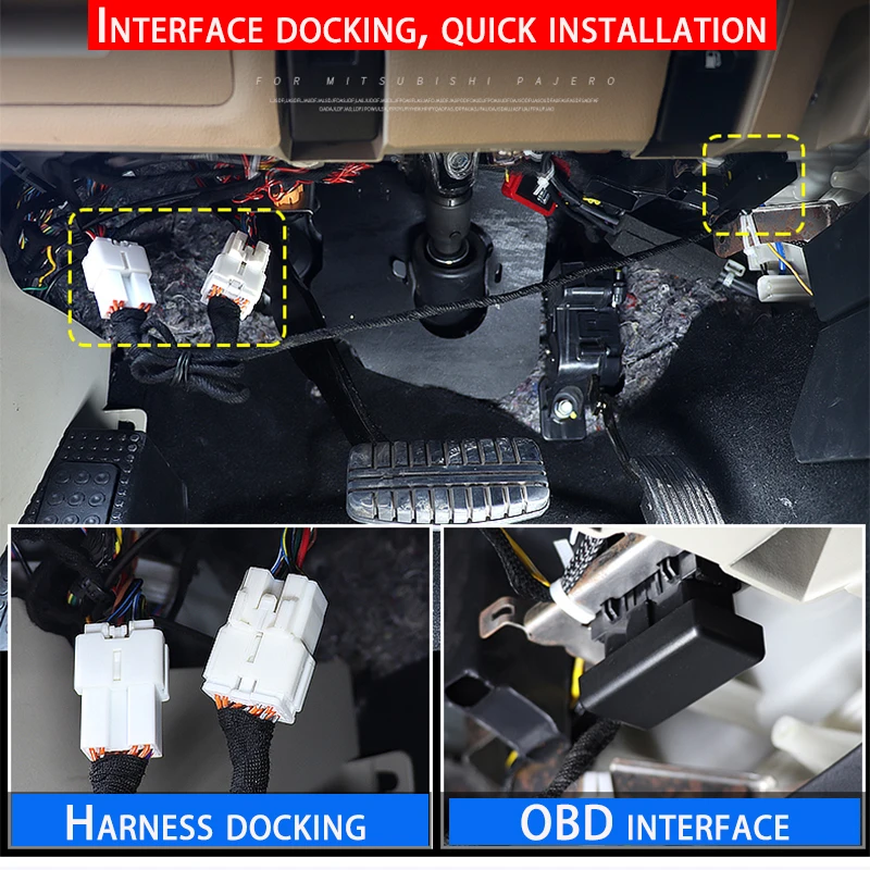 Dispositivo de auto-bloqueio da porta do carro, Mitsubishi Pajero, V97, V93, OBD adaptador, cabo Pajero, controle central, Driving Lock Acessórios