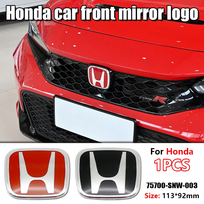 

H Badge Badge Car Cover Front Grill Trunk H Logo Red Black Logo Sticker For Honda Civic Vezel CRV City cort Fit Fit Odyssey MNV