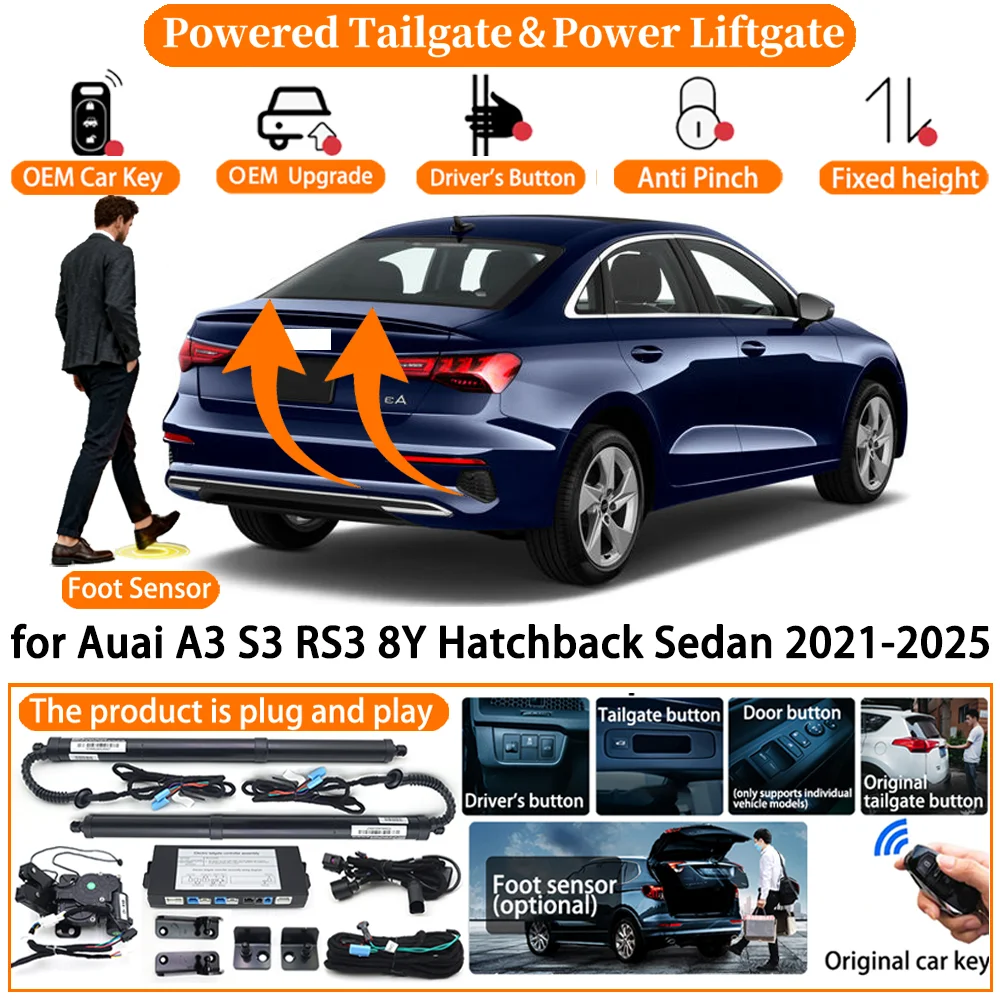 

Car Powered Tailgate system for Auai A3 S3 RS3 8Y Hatchback Sedan 2021-2025 Automatic Electric Power Tailgate Tail Gate Lift kit