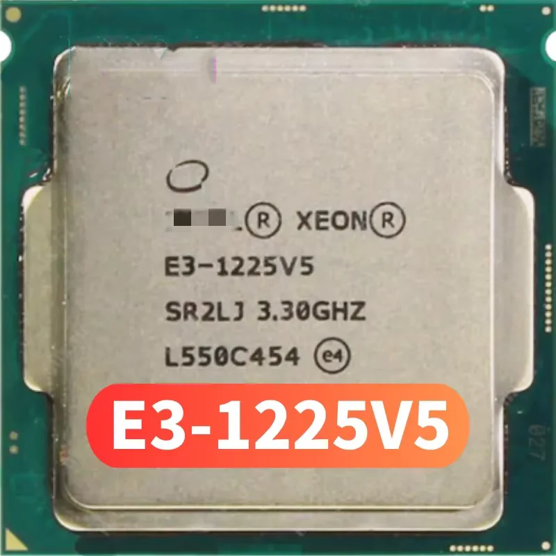 Used Xeon E3-1225V5 CPU 3.30GHz 8M 80W LGA1151 E3-1225 V5 Quad-core E3 1225 V5 processor E3 1225V5 Free shipping