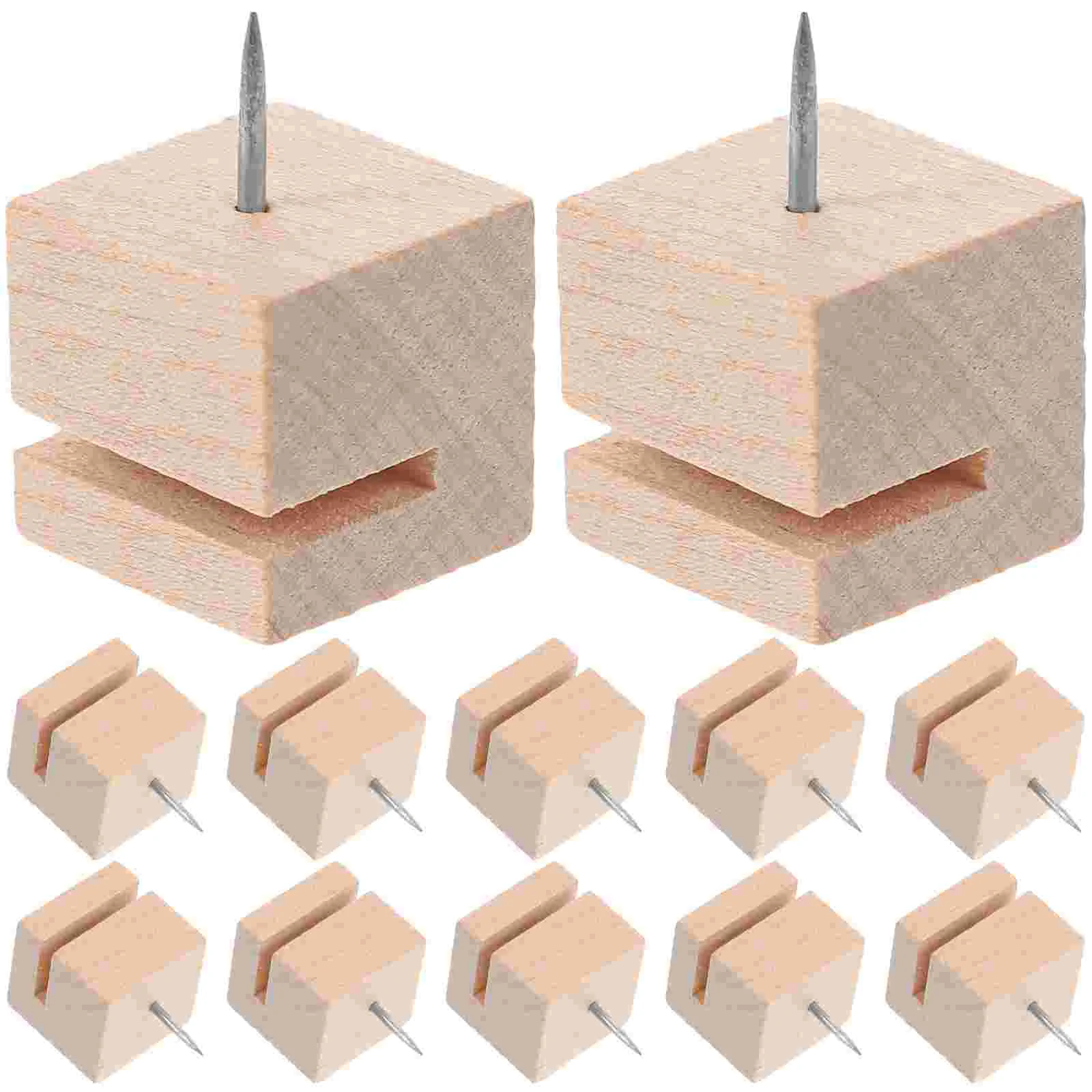 12pçs tachinhas com slot para cartão, tachas de madeira fofas, placa de madeira estável, tiras de cortiça, marcadores de mapa, parede de fotos