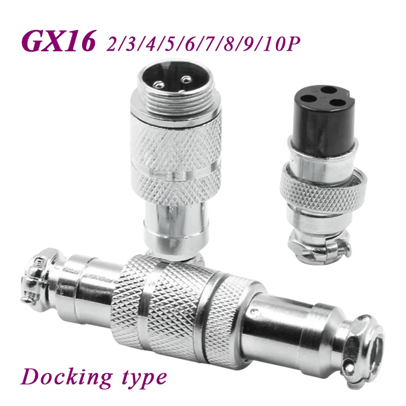 5PCS GX16 Aviation Plug Male Female Pin Docking Connector 16mm 2/3/4/5/6/7/8/9/10 Pin Socket Circular Aviation Connector