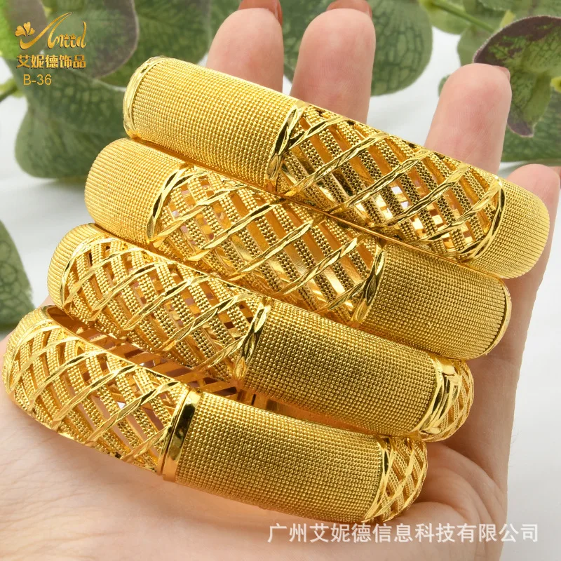 Anid cross-border Dubai bride 24K gold-plated bracelet India Middle East women's hot-selling sand gold bracelet spot batch