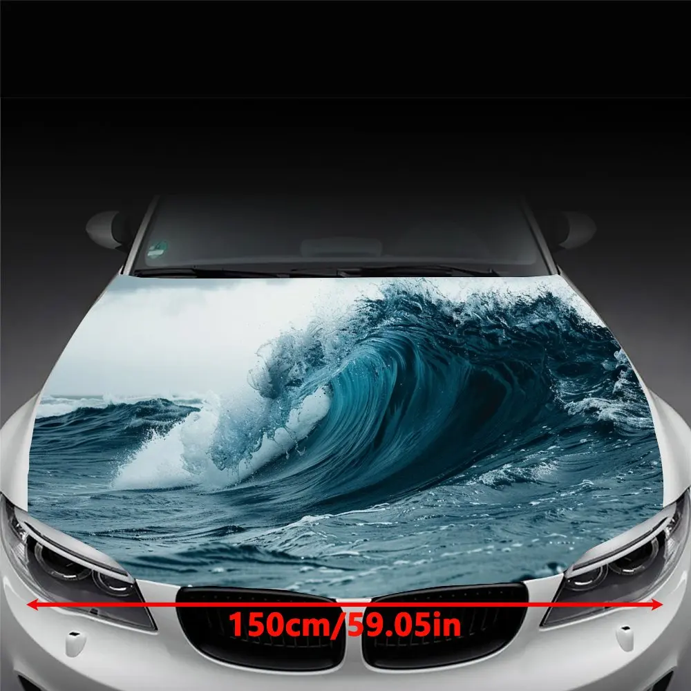 Typhoon Wave Whirlwind Print Car Hood Wrap Color Vinyl Sticker Truck Graphic Bonnet DIY Auto Accessories Decoration Decal Gift