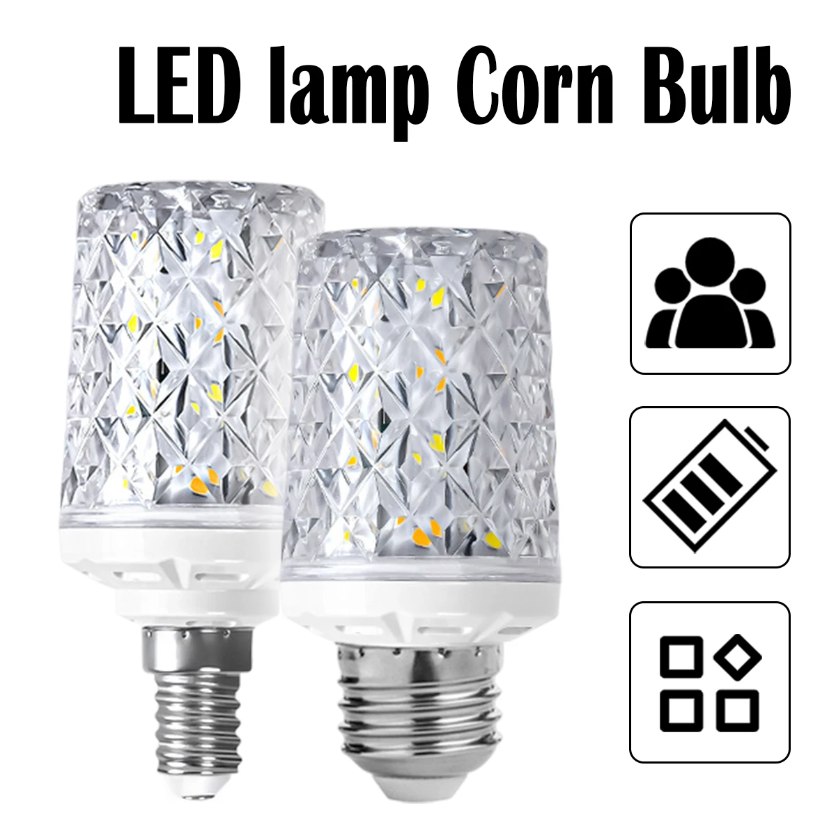 E14 E27 Led Corn Bulb 24W 30W 40W 50W Appliance Cold Chandelier Replace Halogen Lamp 85-265v Lampada Room Base White Bulbs Home