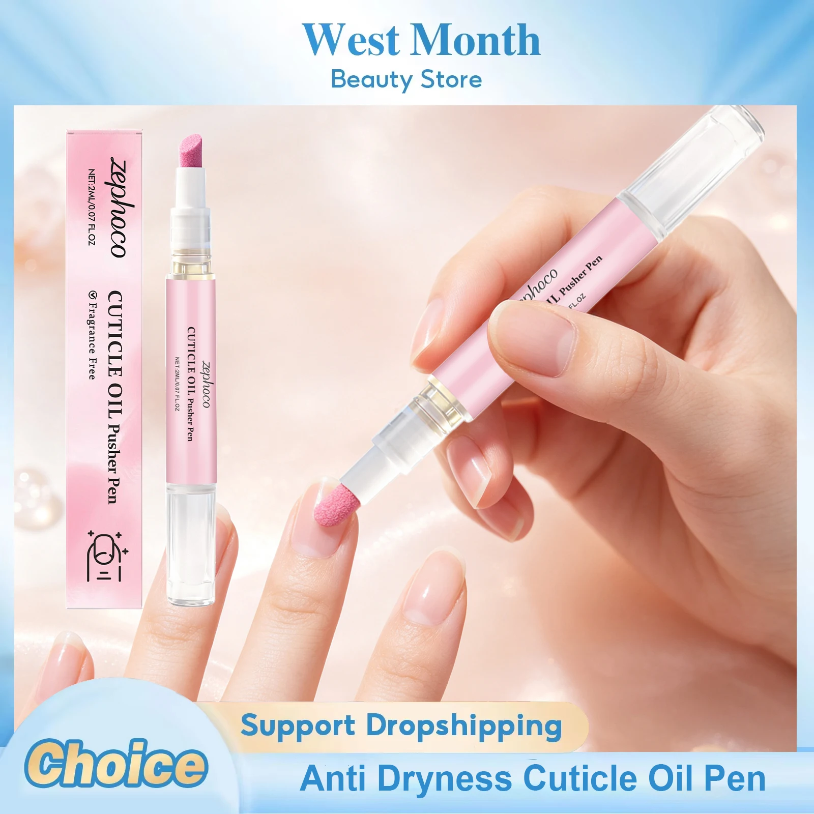Cuticle Oil Pen Improve Dryness Reduce Crack Repair Damaged Nails Dead Skin Remover Cuticle Pusher Pen Deep Nourishing Nail Care