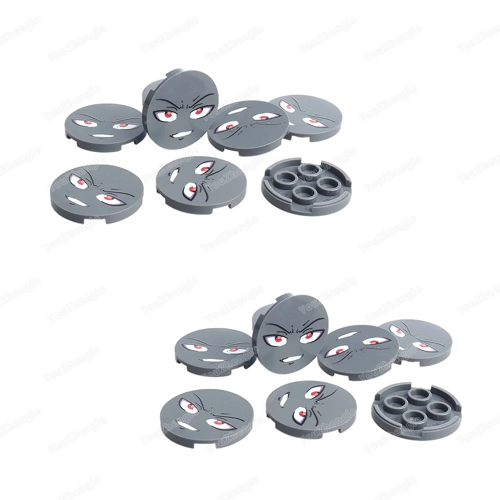 Laugh Dark Gray Face Expression Pattern Building Block 67095 Printed 3x3 Tiles MOC figures Mask Scene Accessories Model Gift Toy