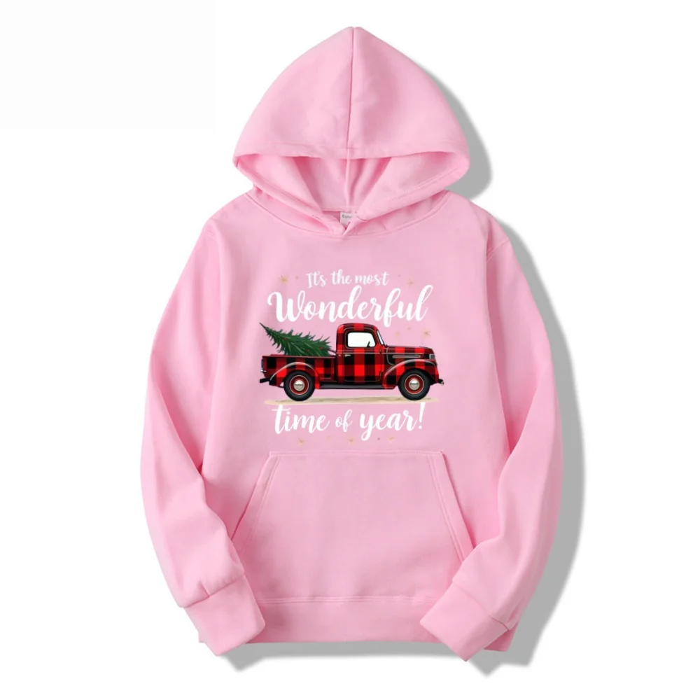 

Толстовка с клетчатым грузовиком Buffalo для мужчин и женщин во время Рождества, толстовка с капюшоном в стиле ретро на Рождество и праздник.