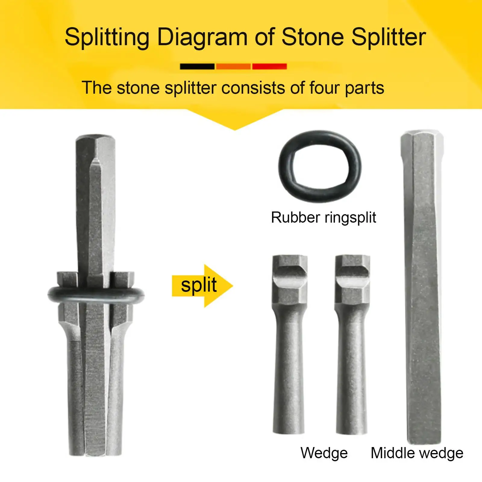 Plug Wedges Stone Splitter Tool Hand Tools for Breaking Stone Marble Granite in Masonry Work