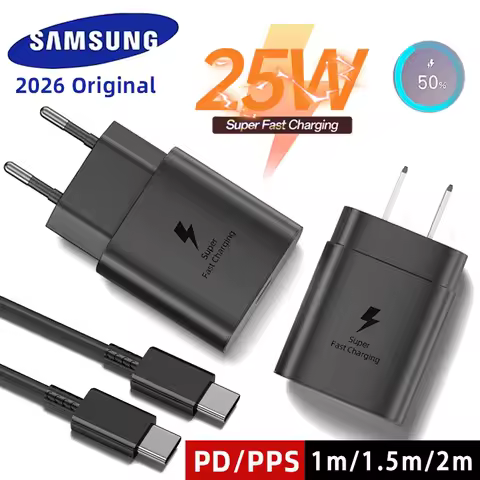 Original 25W SAMSUNG Charger PD Type C Adapter 15W 45W Wall Chargeur Galaxy S25 S24 S23 Z Fold 7 6 Z Flip 5 A17 A16 A07 M17