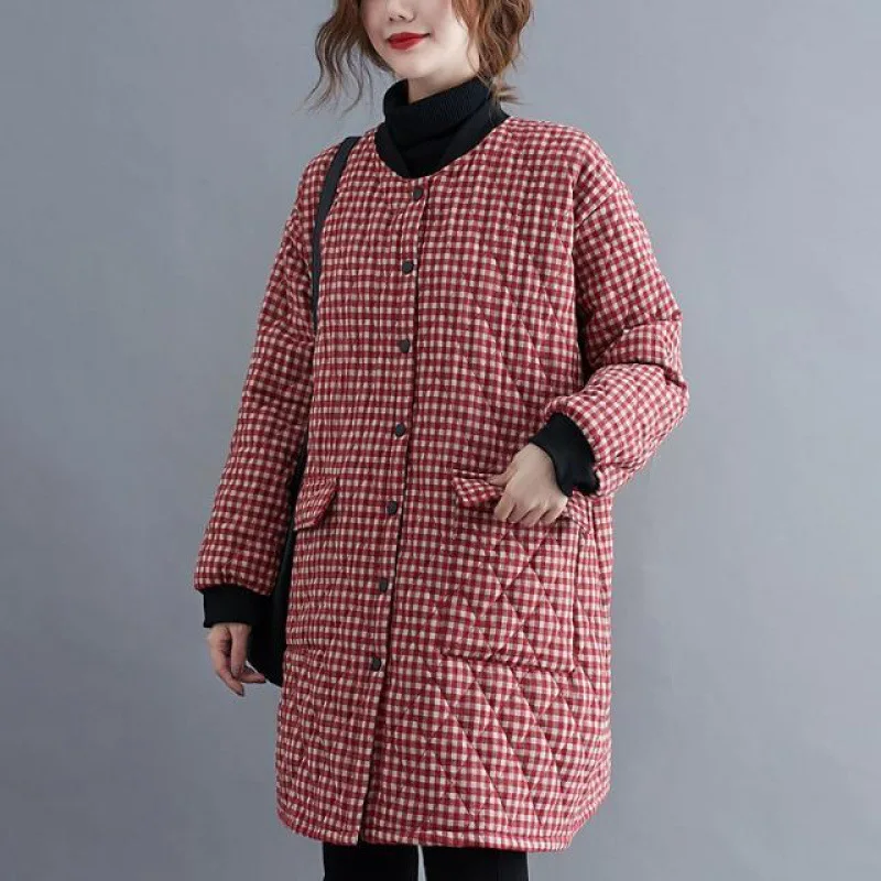 cotton jacket for women in 2023, new loose  cotton jacket, artistic and retro medium length jacket, women's trend winter