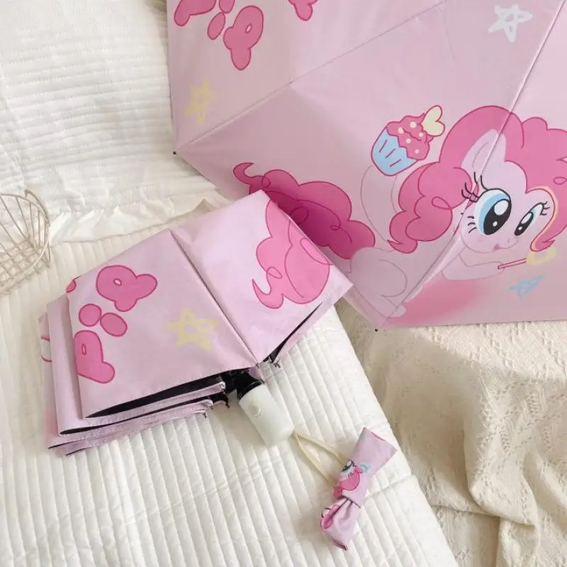 Miniso Mijn Kleine Pony Kawaii Paraplu Kinderen Cartoon Volledig Automatisch Opvouwbare Paraplu Student Zonnebrandcrème Parasol Paraplu Cadeau