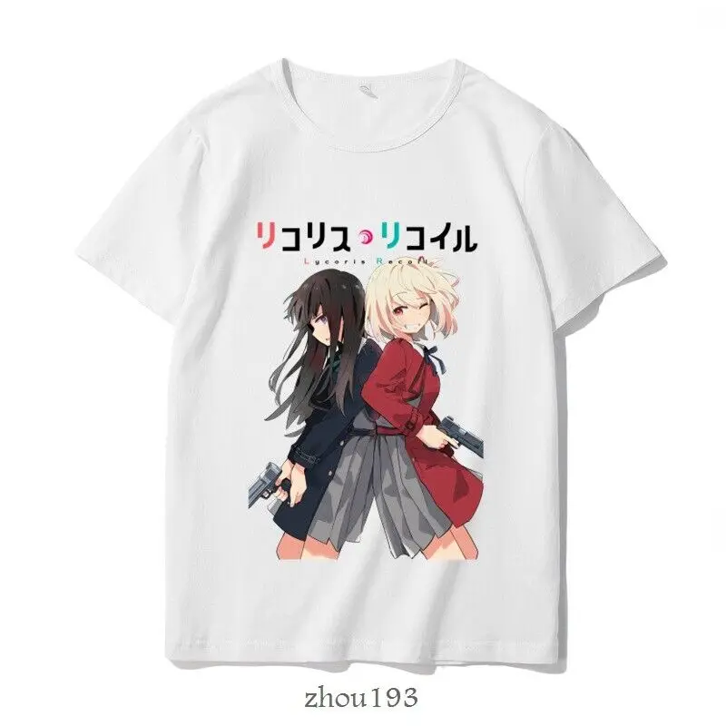 Anime Lycoris Recoil Chisato Nishikigi Cosplay Unisex Short Sleeve T-shirt Z10