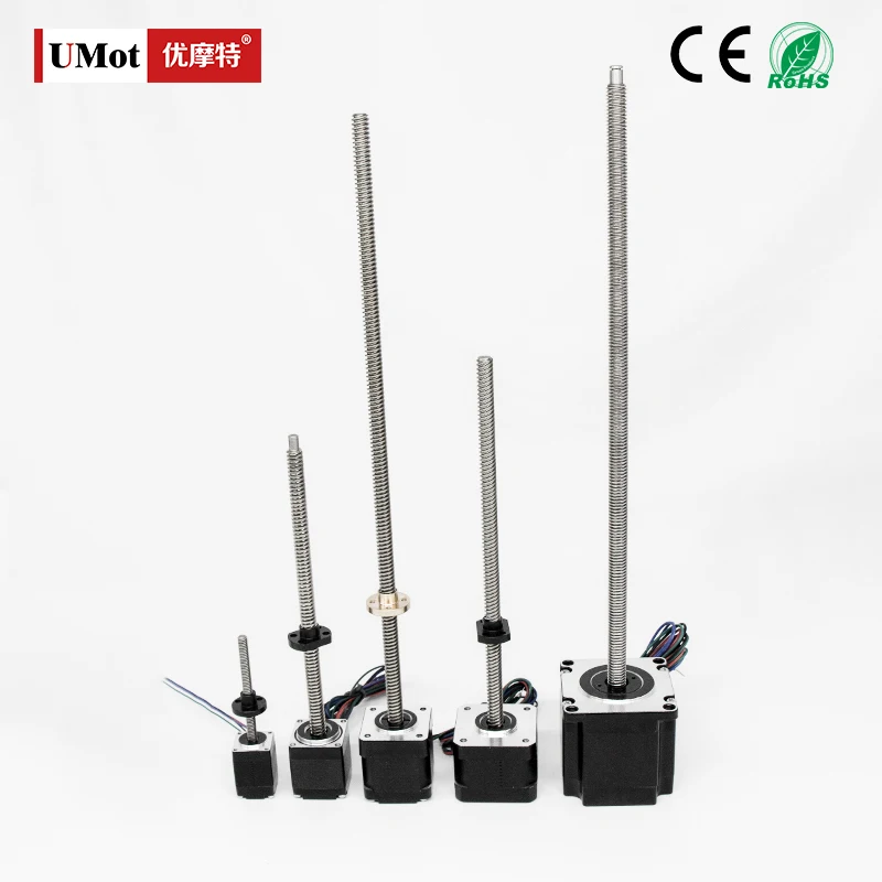 Nema 8 11 14 17 Hybrid Micro Leadscrew Screw Stepping Linear Stepper Motor With Customized Lead Screw Trapezoidal Thread T5/T8