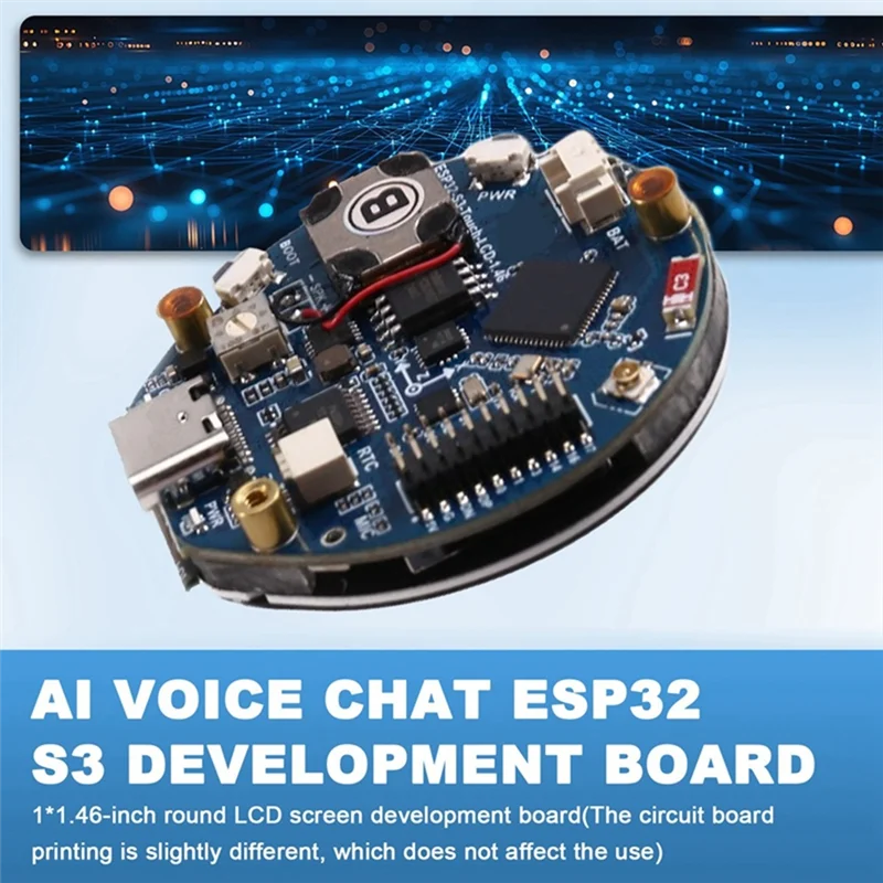 لوحة تطوير الدردشة الصوتية Xiaozhi Deepseek AI ESP32 S3 مصنوعة بشكل جيد والتي تتميز بشاشة LCD مقاس 1.46 بوصة ومنافذ متعددة الوظائف LVGL