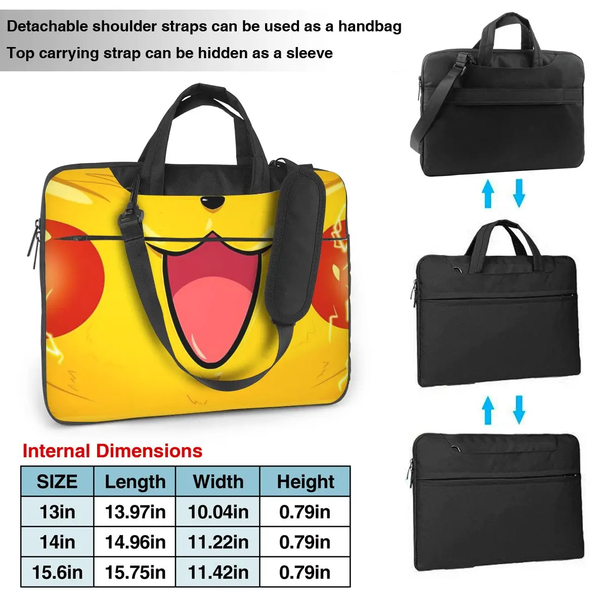 Cute Electric Mouse Mask Laptop Bag Case Protective Vintage Computer Bag Bicycle Crossbody Laptop Pouch