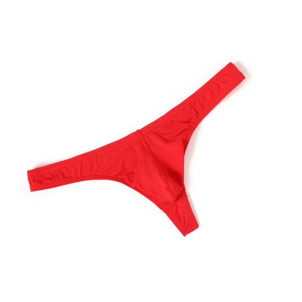 Simple Transparent Ice Silk Thongs Ultra-thin Large Size T Back Panties Briefs Low Waist Mesh Underpants Summer
