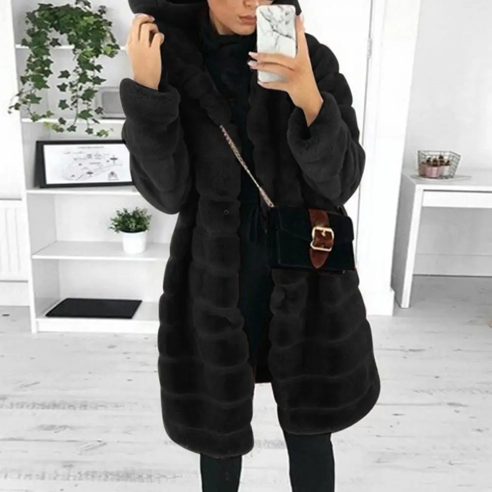 Fabulous Winter Hooded Long Sleeves Non-shrink Acetate Fiber Casual Simple Women Apparel