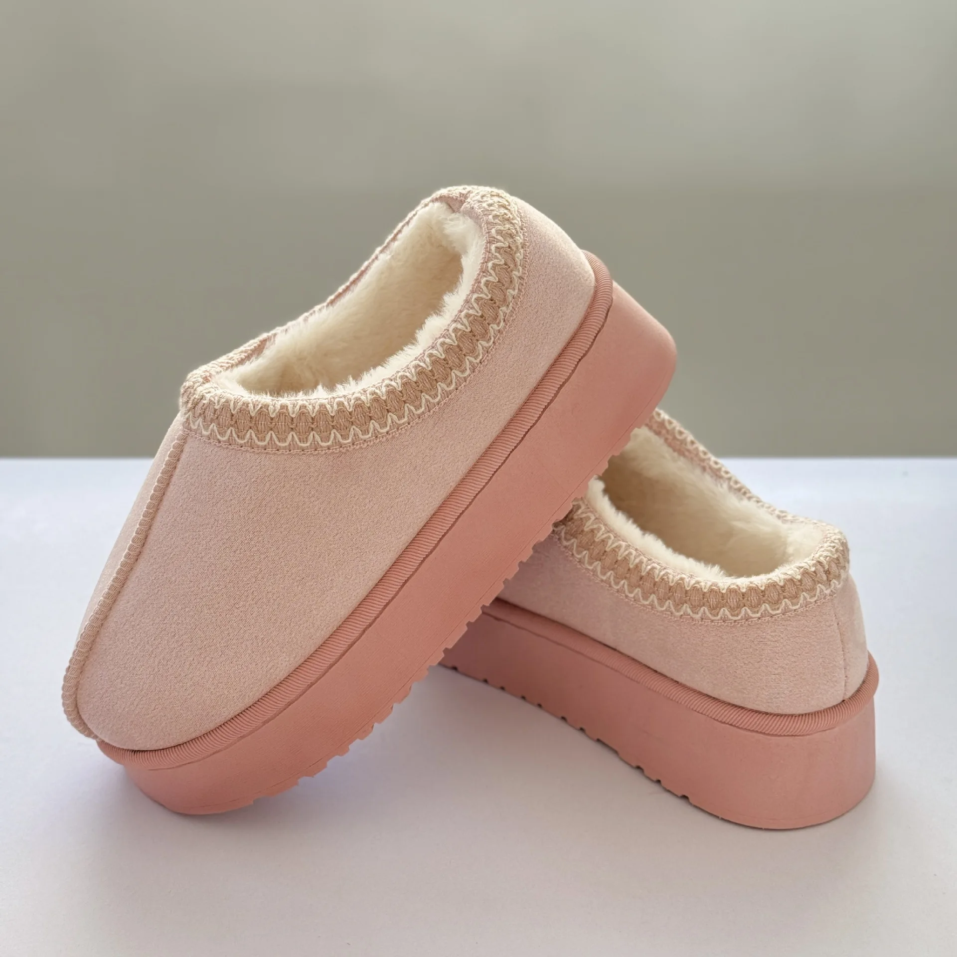 2025 Plattform Flauschige Hausschuhe Frauen/männer Haus Wohnungen Mode Plüsch Winter Schuhe Damen Hause Elegante Casual Schuhe Große größe – Detail 8