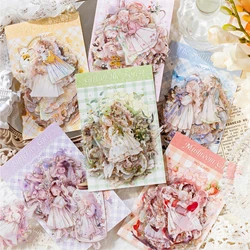 30 pcs/pack Kawaii Stationery Flower PET Stickers Art Collage DIY Decor Junk Journal Aesthetics Materials Scrapbooking Sticker