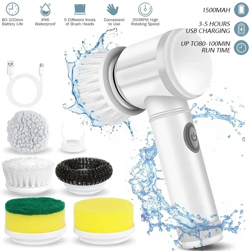 

Multi-functional Electric Cleaning Brush for Kitchen and Bathroom Bathroom Cleaning Brush Power Scrubber for Kitchen Bathtub