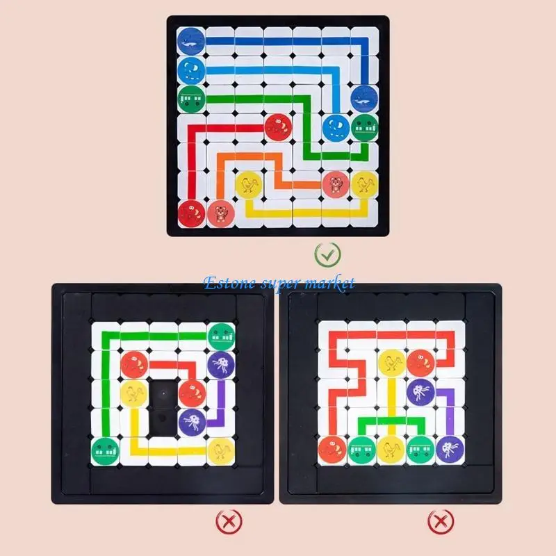 090B Preschool Kids Improve Intelligence Matching Color Portable Educational Wooden Design Table Game