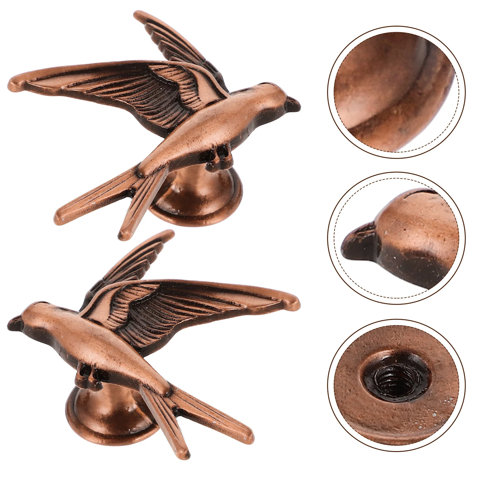 

2Pcs Metal Cabinet Handles Bird Shaped Drawer Knobs Whimsical Touch Transform Tired Furniture Statement Piece Decorative