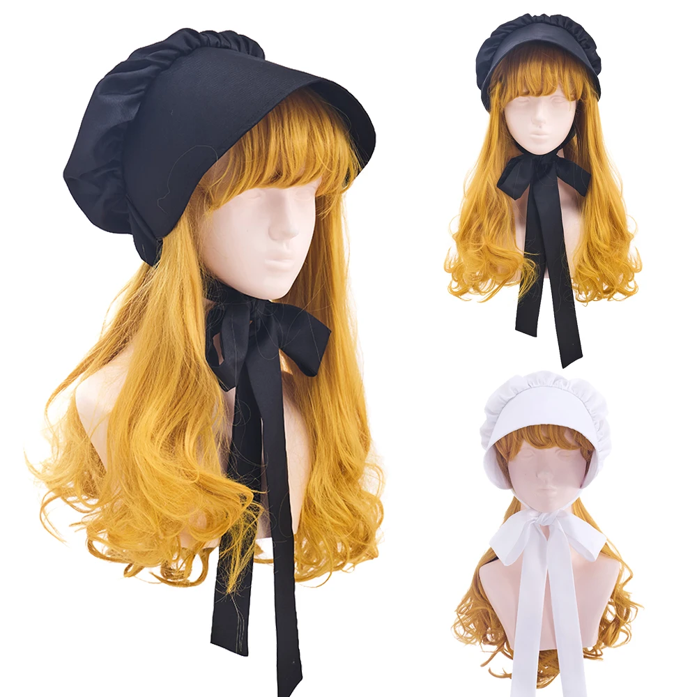 Gorro victoriano de peregrino, sombrero campesino Amish, gorra de pradera para mujeres y niñas, capó Colonial de pionero, gorra Mob, sombrero de disfraz de sirvienta Vintage