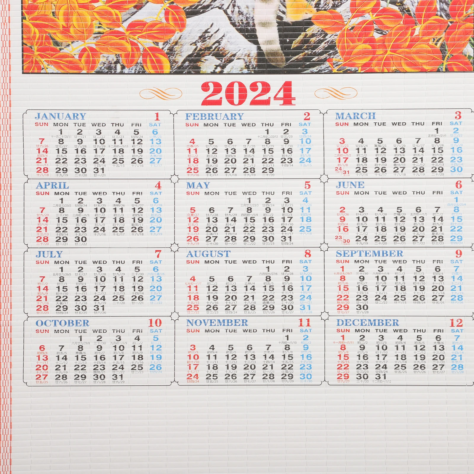 

Lunar Calendar Chinese Wall Calendars Home Decor New Year Paper Large Monthly Rattan Travel