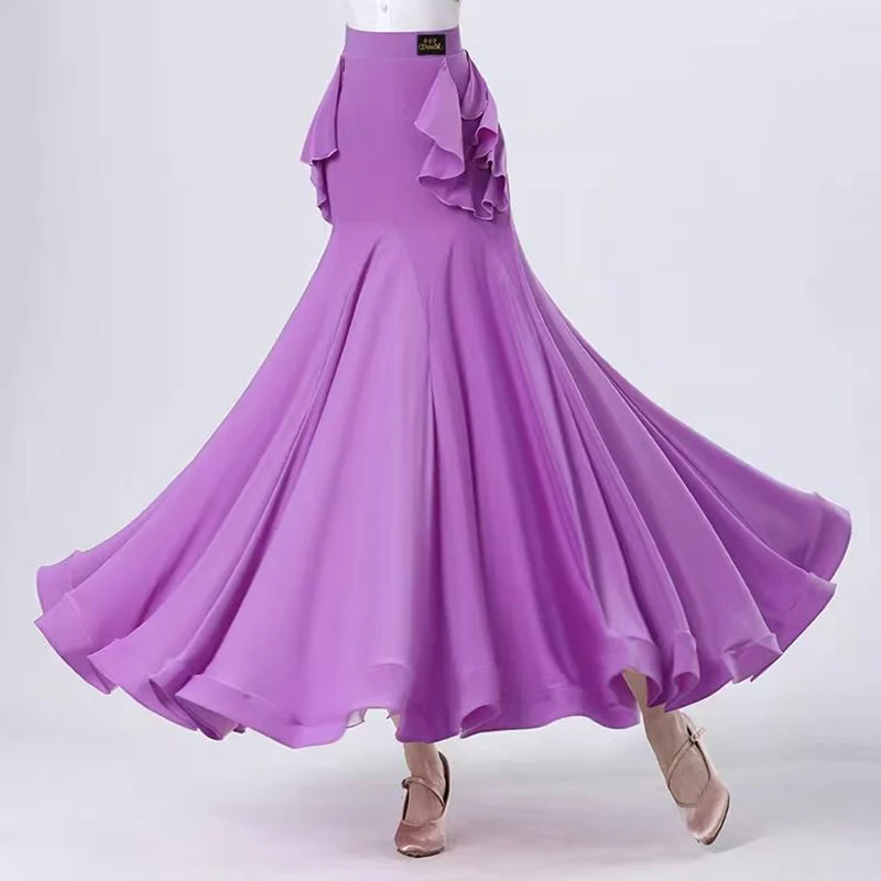 2023 New Elegant Ballroom Dance Skirts for Women Long Modern  Practice Costumes  National Standard Waltz Big Swing Clothes