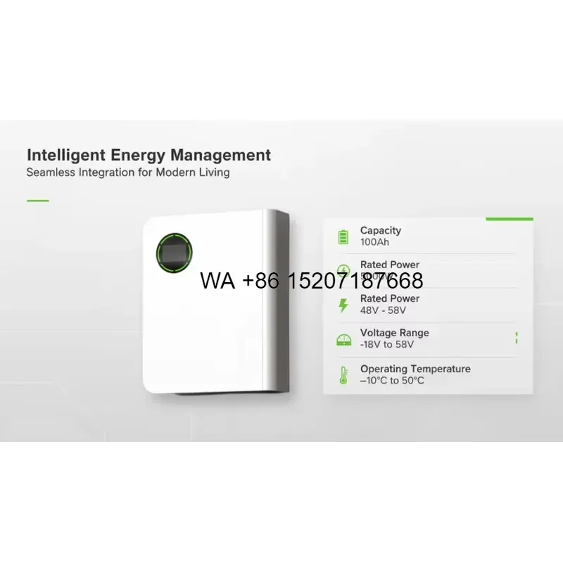Wmwmnu for 51.2V 5kWh 10kWh LiFePO4 Split IP65 Home Appliances Off-Grid All-In-One Wall-mounted Lithium Battery Home Energy
