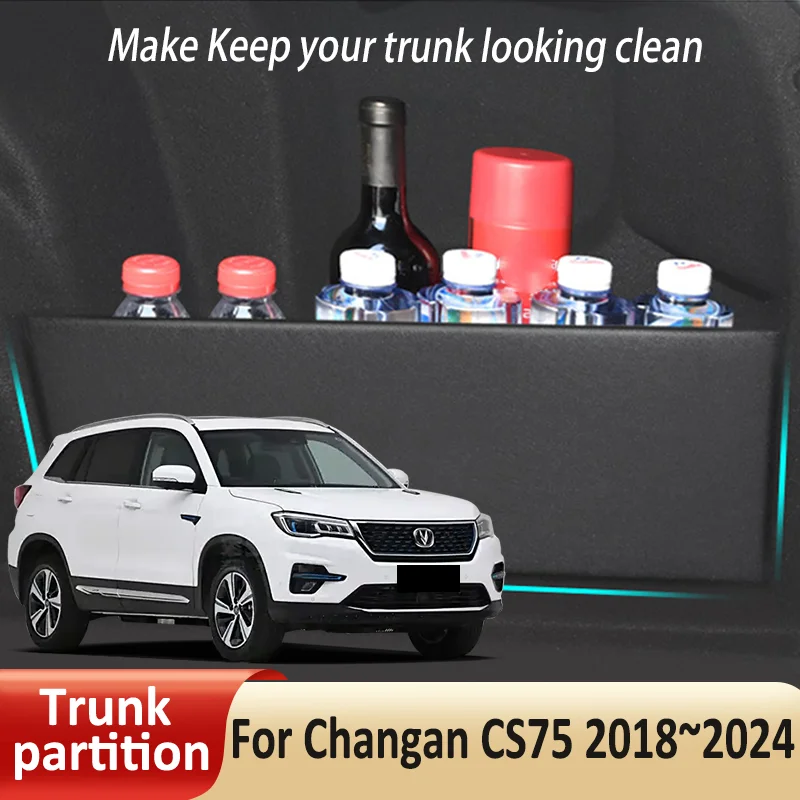 

Car Organizer Trunk Side Partition For Changan CS75 2018~2024 2019 2020 MK1 Auto Parts Interior Trunk Accessories Storage Tools