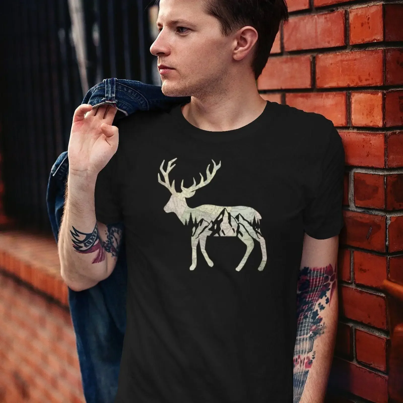 Elk Mountain Map T Shirt Wildlife Animal Camping Lover Adventure Nature Explorer Outdoors Hiking vintage Washed