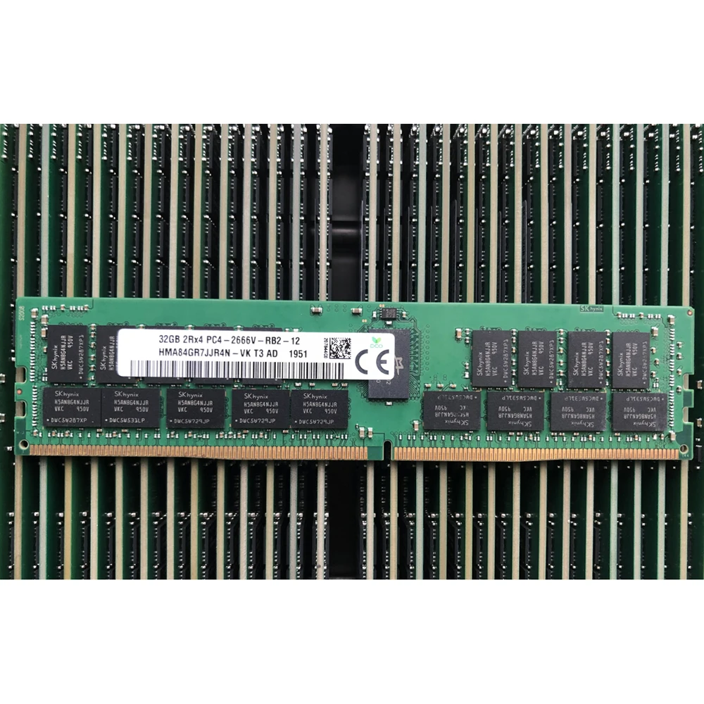 1 szt. RAM 32G 32GB 2RX4 PC4-2666V DDR4 ECC REG dla pamięci SK Hynix HMA84GR7JJR4N-VK