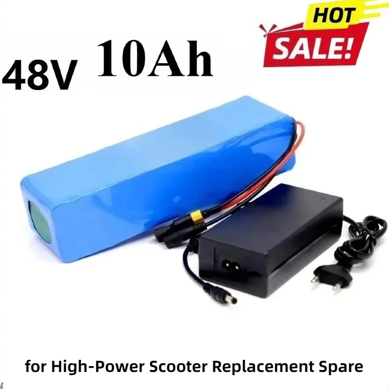 

New 48V 10Ah 13S3P Lithium Battery Pack–54.6V Charger XT60 Ultra Large Capacity for High-Power Scooter Replacement Spare Durable