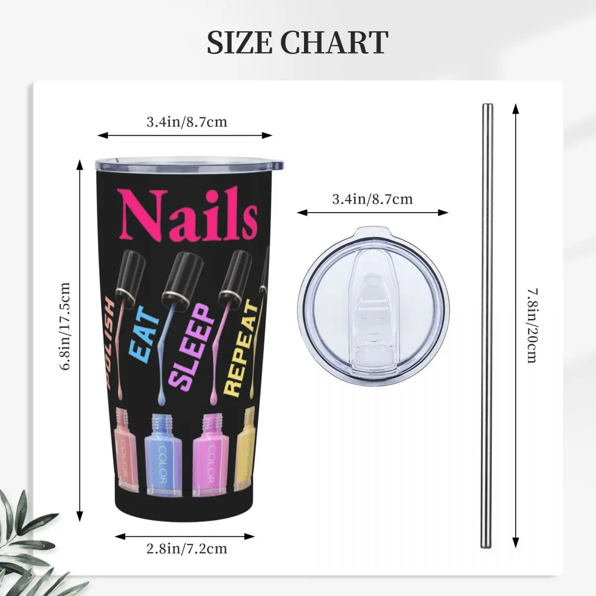 Manicurist Nails Polish Artist Tech 20oz Tumbler Stainless Steel Double Wall Vacuum Insulated Beauty Technicians Tumblers Mug