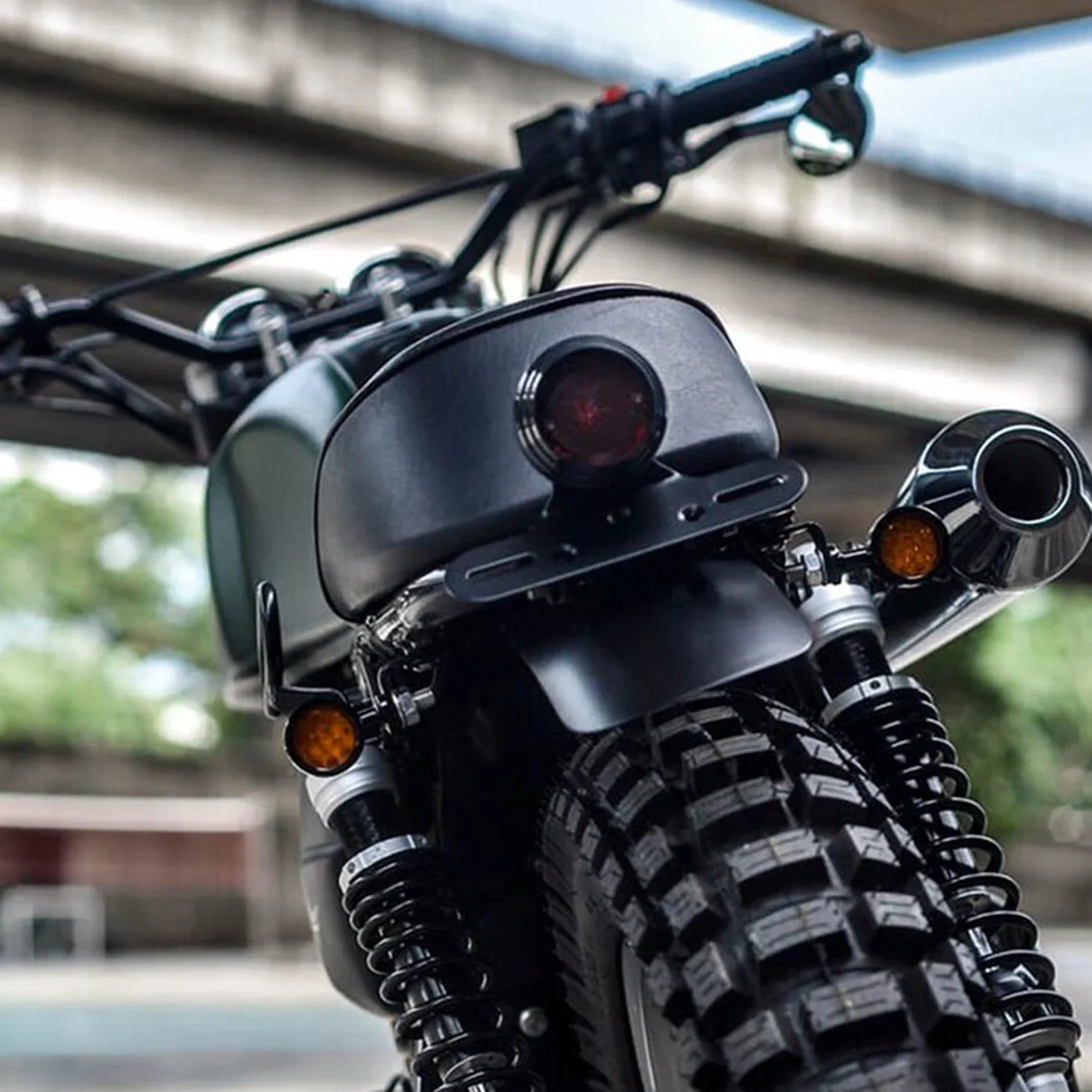 Luz trasera de motocicleta, luz de freno con soporte para placa de matrícula, lámpara de marcha integrada, lámpara trasera LED Universal con soporte